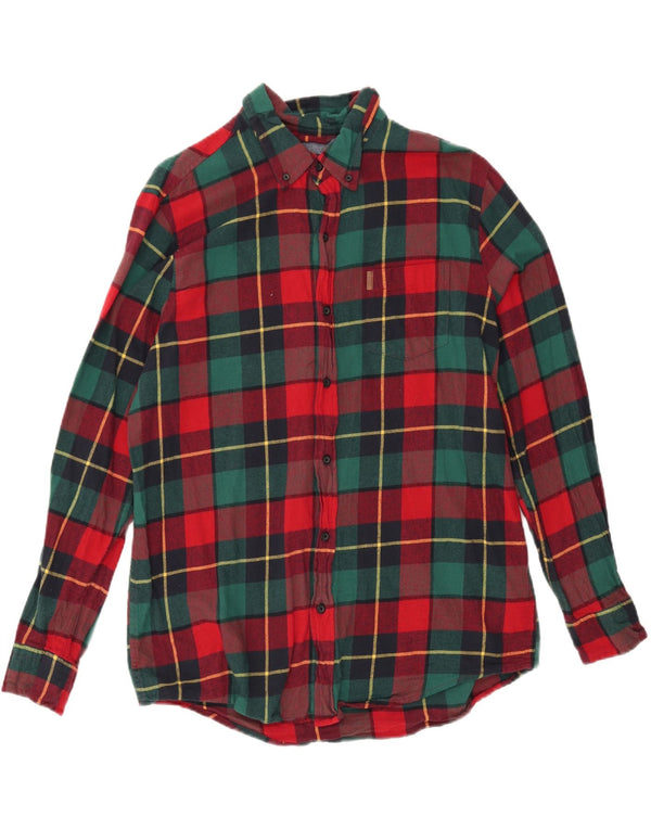 CHAPS Mens Flannel Shirt Large Multicoloured Check Cotton