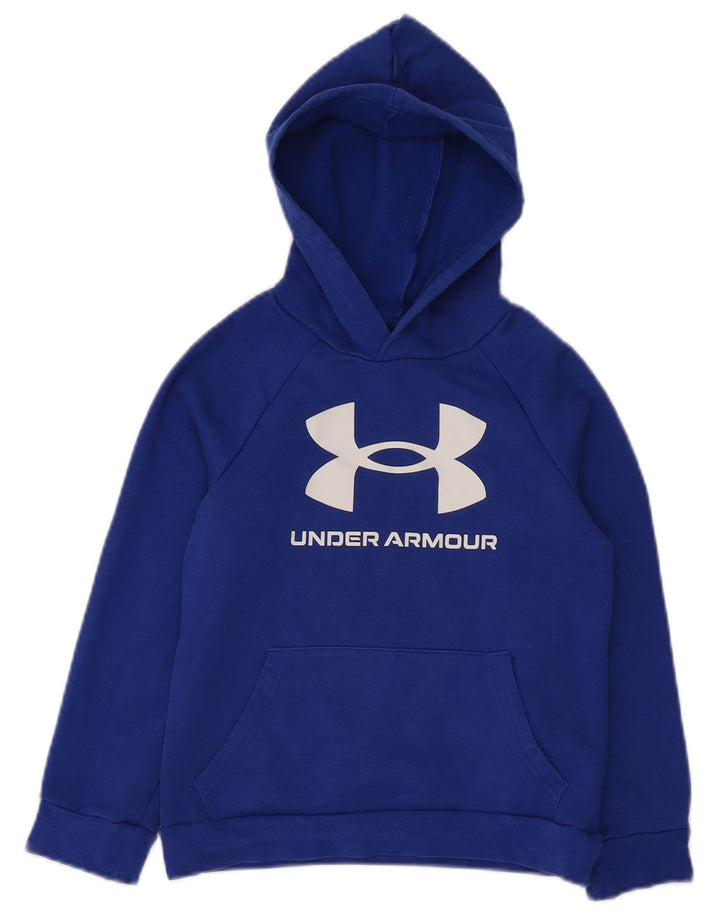 Felpa con cappuccio grafica da bambino Under Armour 7-8 anni piccolo in cotone blu
