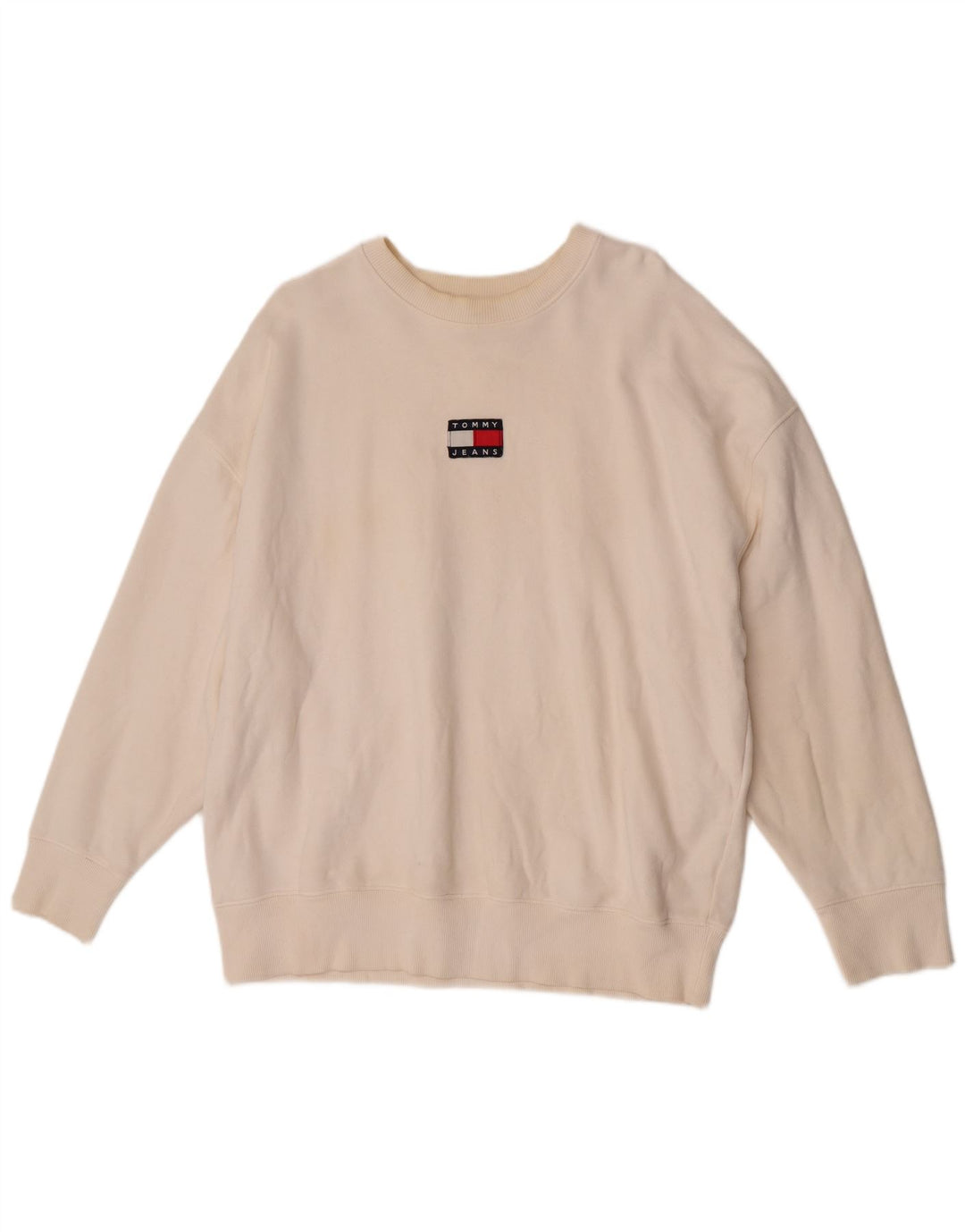 Tommy Hilfiger Uomo Felpa Maglione Grande Cotone Bianco