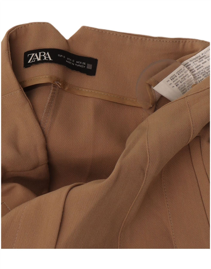Pantaloni chino affusolati da donna Zara piccoli W26 L26 poliestere beige