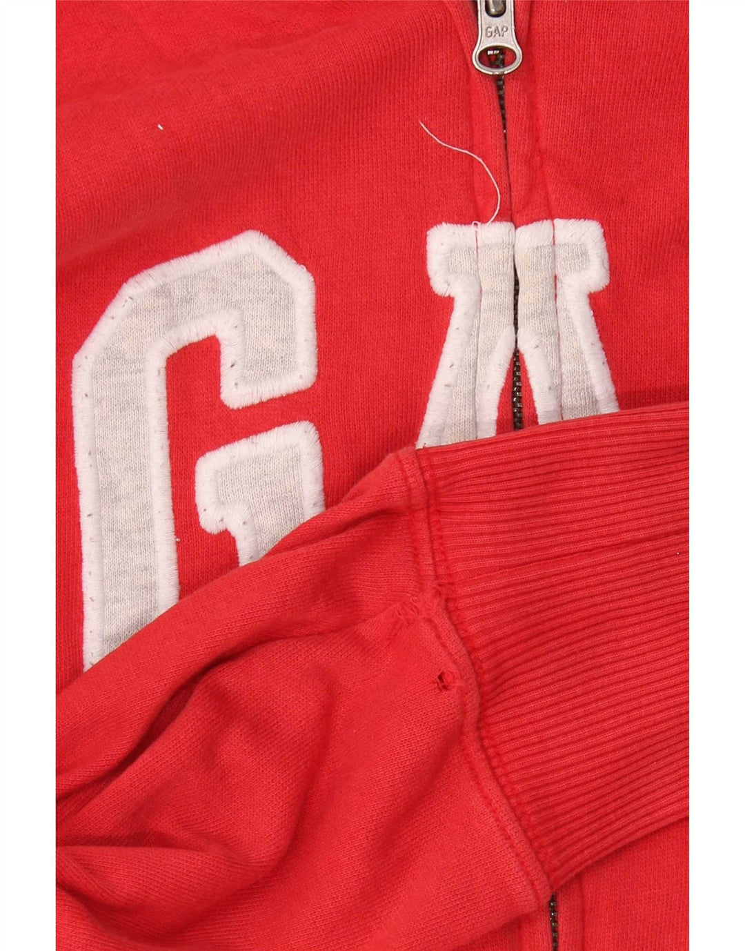 Felpa con cappuccio e zip grafica da uomo Gap XL in cotone rosso
