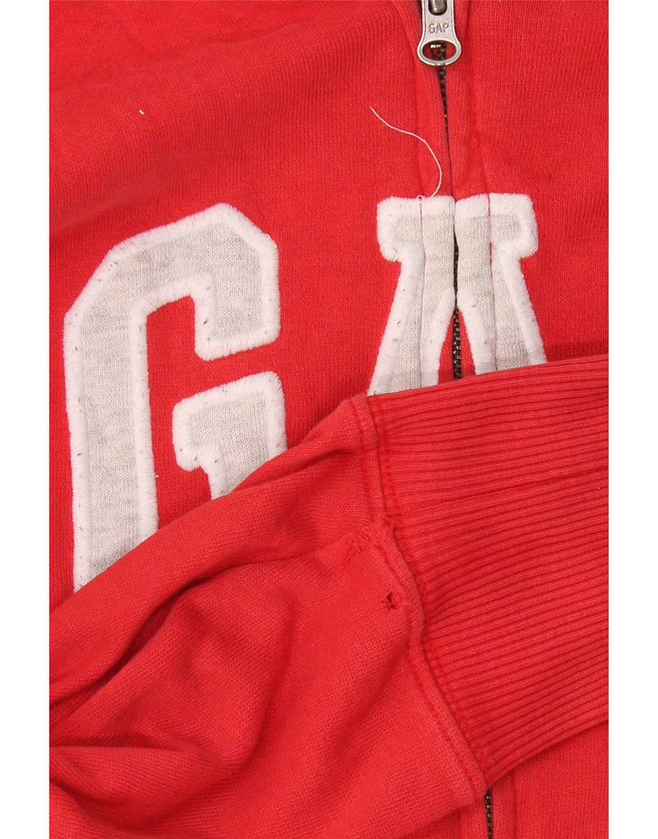 Felpa con cappuccio e zip grafica da uomo Gap XL in cotone rosso