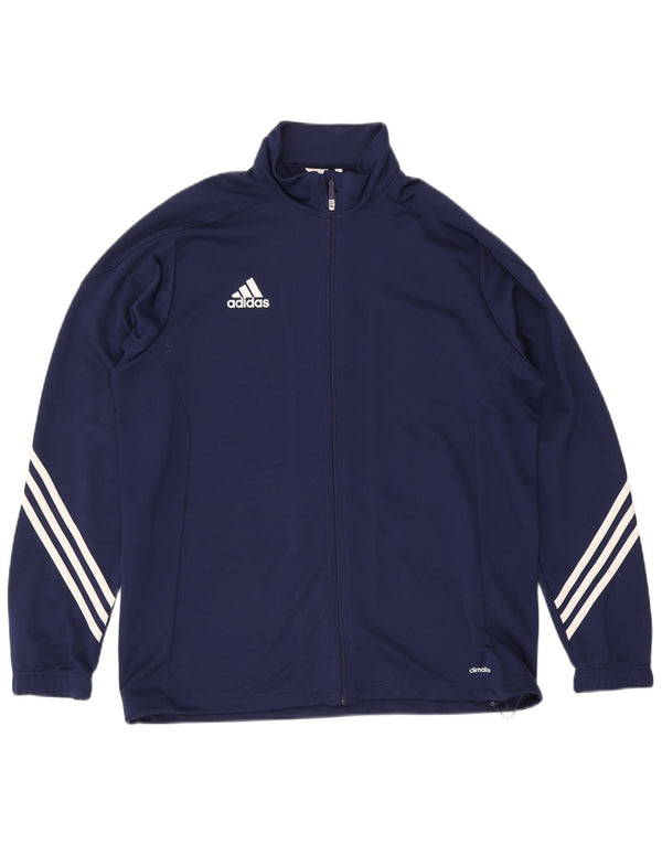 Giacca superiore della tuta da uomo Adidas Climalite XL blu navy in poliestere