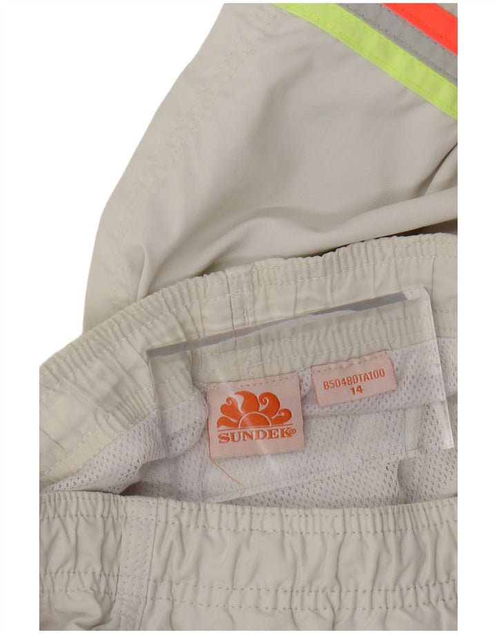 Pantaloncini da bagno con grafica SUNDEK per ragazzi 13-14 anni Colorblock bianco