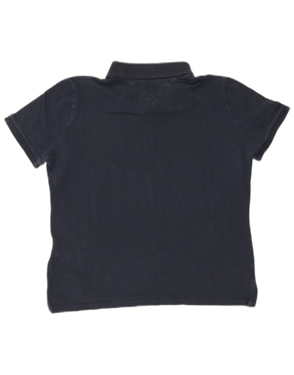 Polo da donna Tommy Hilfiger UK 12 cotone medio blu navy