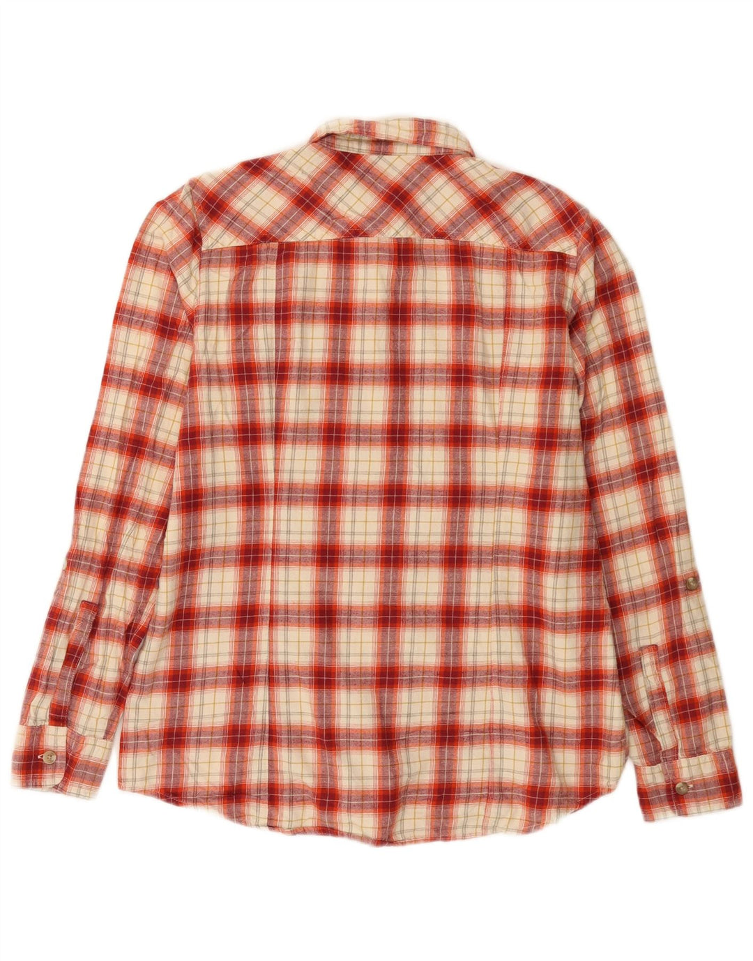 Camicia in flanella da donna Eddie Bauer UK 14 Cotone a quadri rosso medio