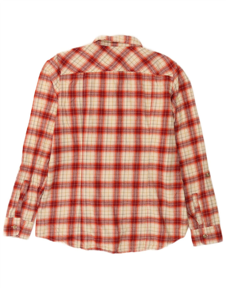 Camicia in flanella da donna Eddie Bauer UK 14 Cotone a quadri rosso medio