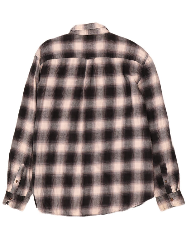 Camicia in flanella da uomo Chaps 2XL in cotone a quadri grigi