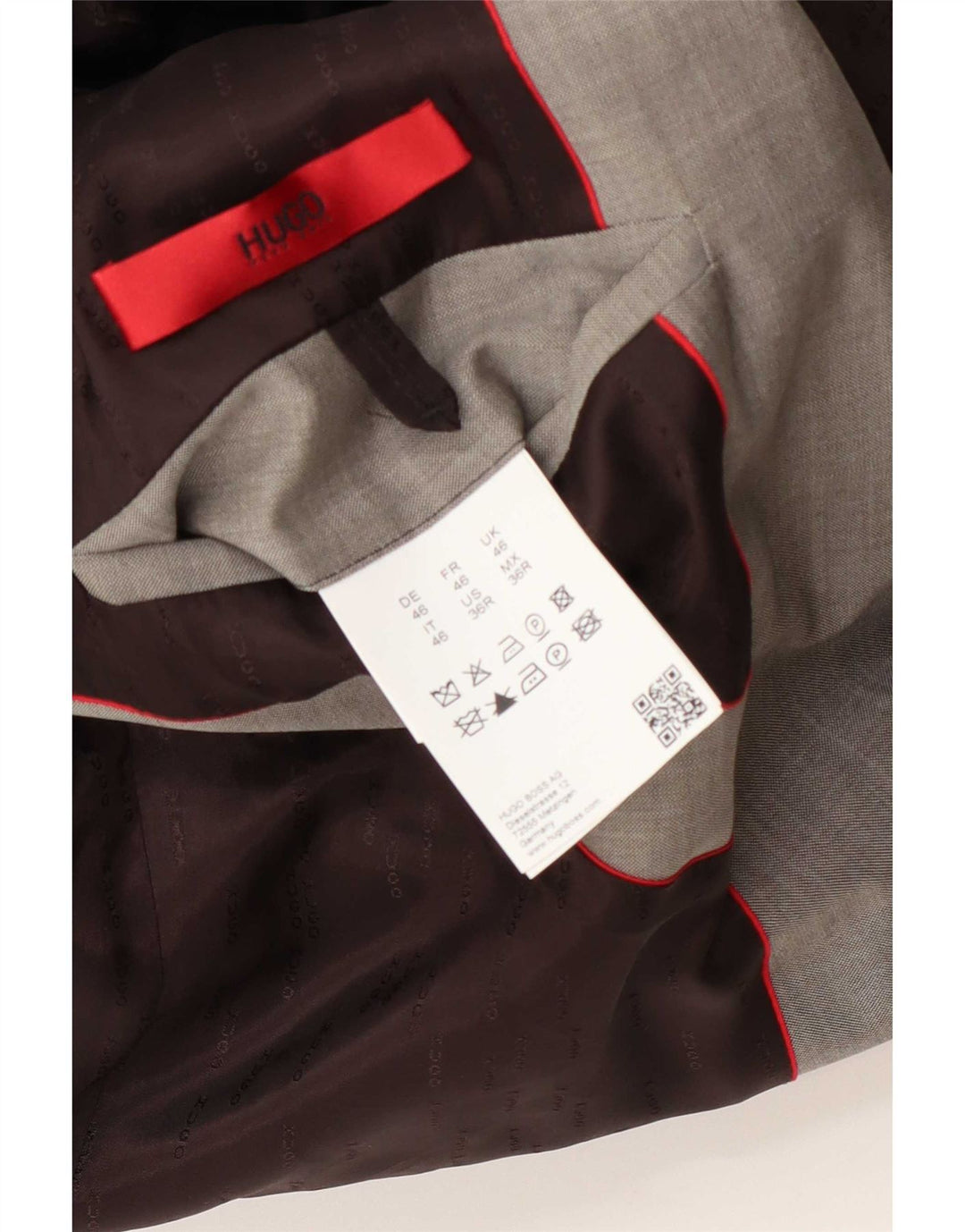 Giacca blazer da uomo a 2 bottoni Hugo Boss EU 46 piccola lana grigia