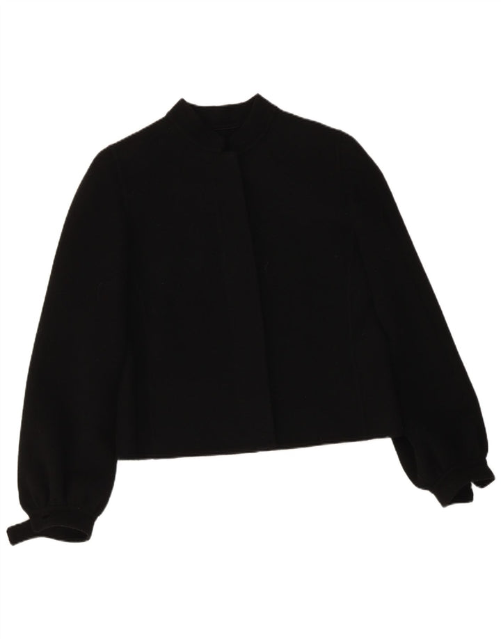 Giubbotto bomber vintage da donna IT 46 grande in lana nera
