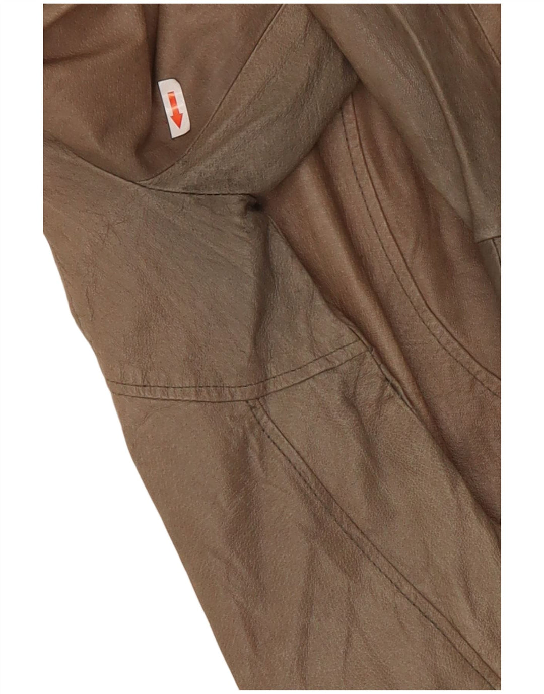 Giacca in pelle corta da donna vintage UK 10 piccola beige