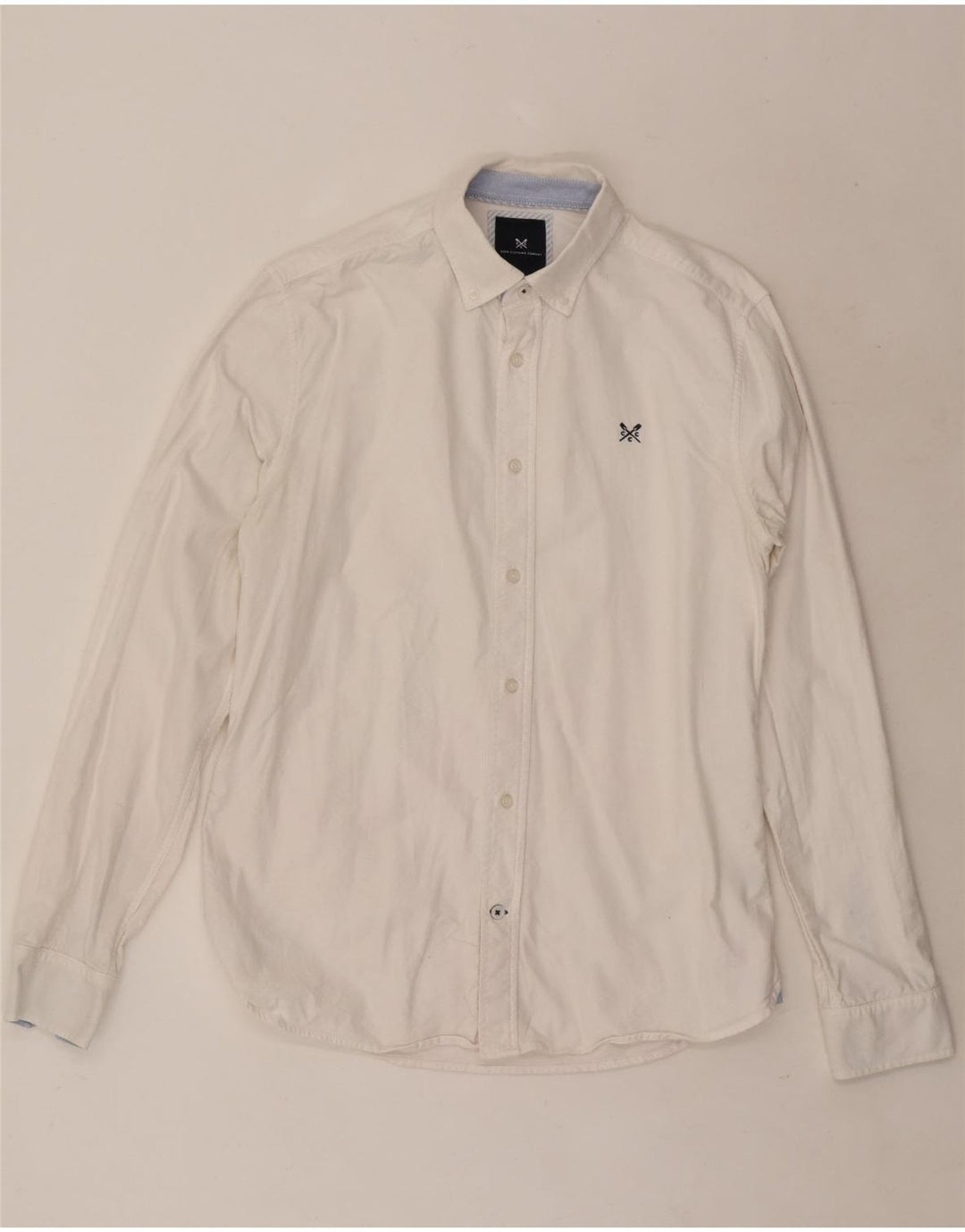 Crew Clothing Camicia slim fit da uomo piccola in cotone bianco