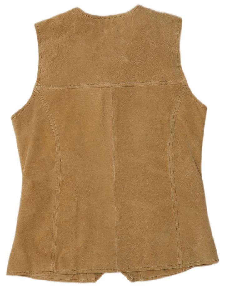 Gilet da donna in pelle scamosciata Woodland IT 44 in pelle beige medio