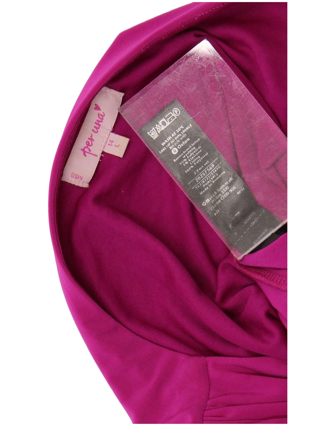 PER UNA Abito tubino da donna con maniche a 3/4 UK 14 Large Rosa Poliestere