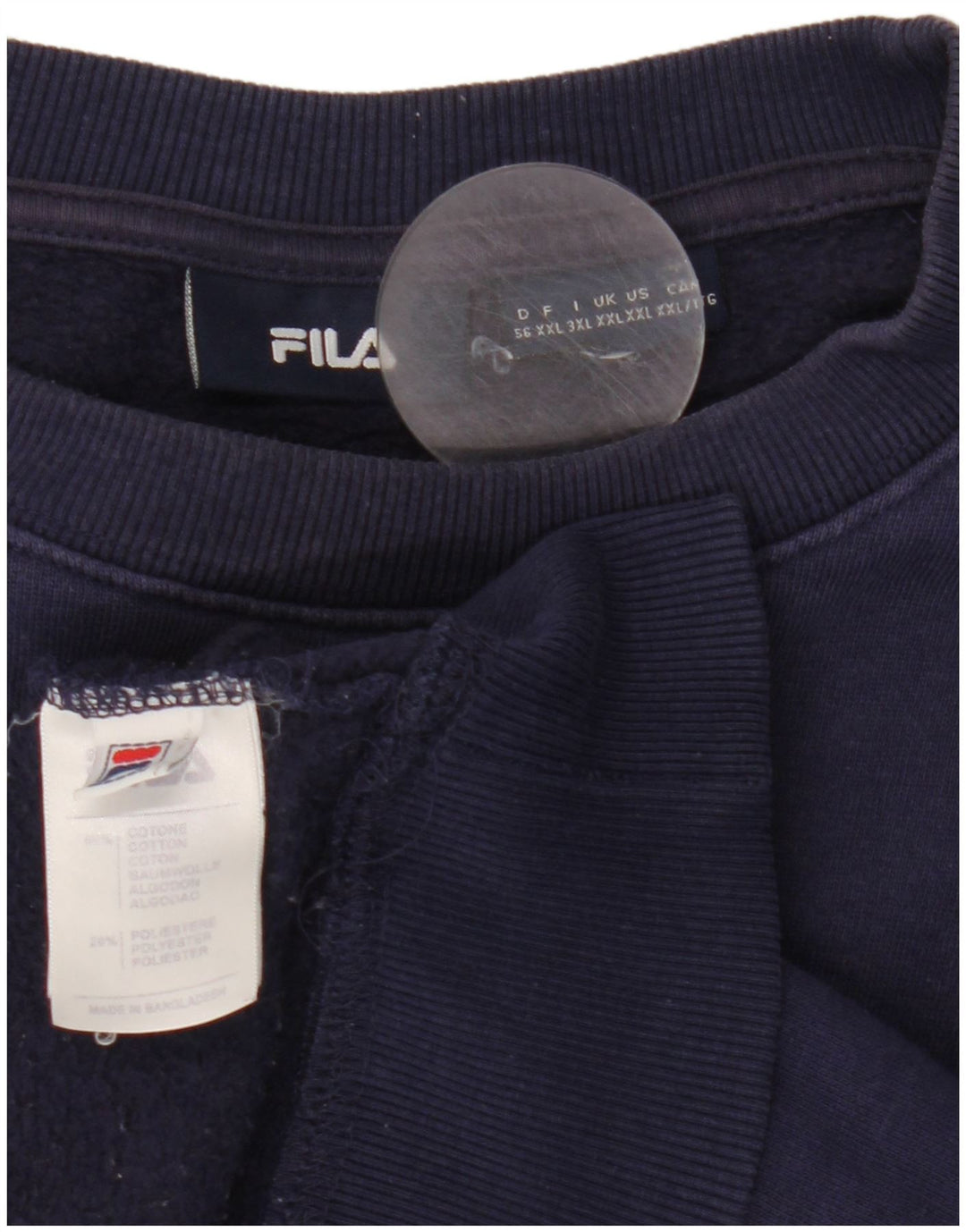Felpa grafica da uomo Fila 2XL cotone blu navy