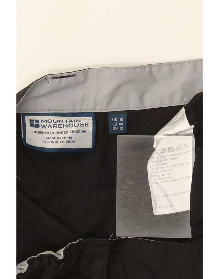 MOUNTAIN WAREHOUSE Pantaloni cargo da donna UK 16 Large W36 L30 Nero