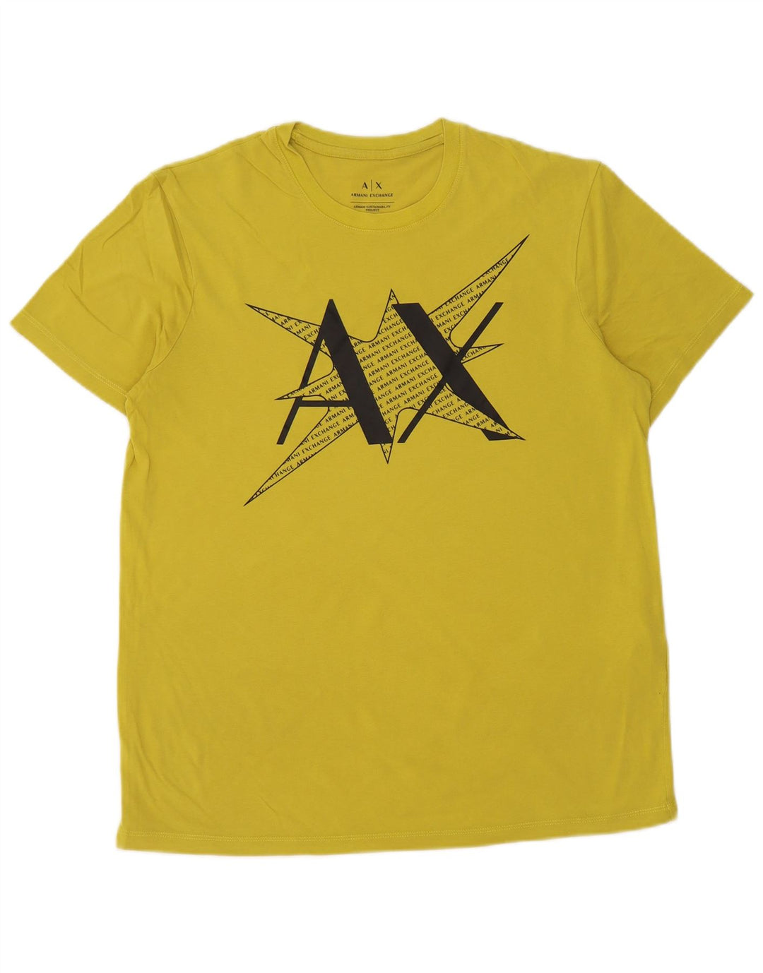 T-shirt grafica da uomo slim fit Armani Top in cotone giallo medio