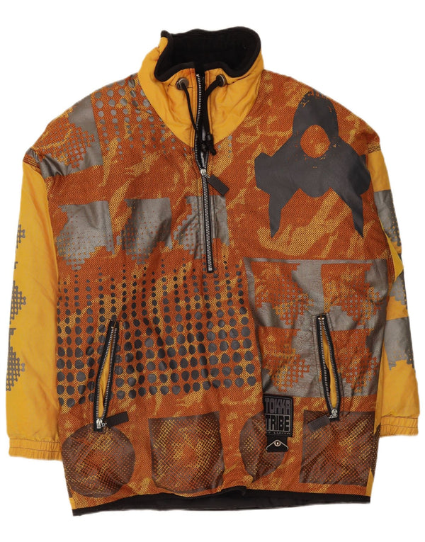 Giacca a vento pullover da uomo Tokka Tribe UK 38 Giallo medio geometrico