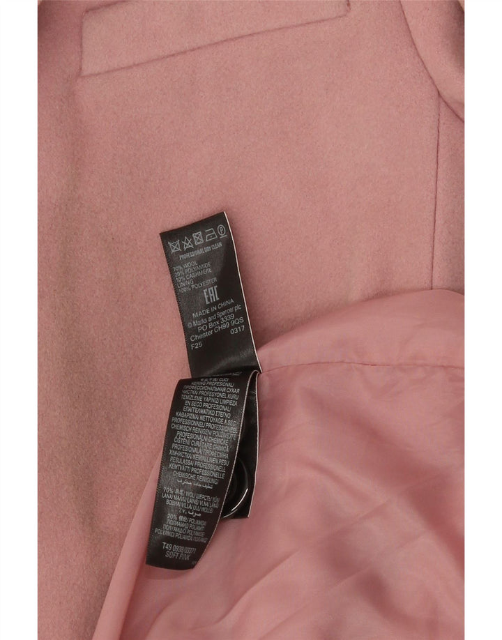 Cappotto Zara da donna UK 12 in lana rosa medio