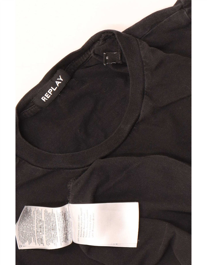 T-shirt grafica da ragazzo Replay Top 13-14 anni cotone nero medio