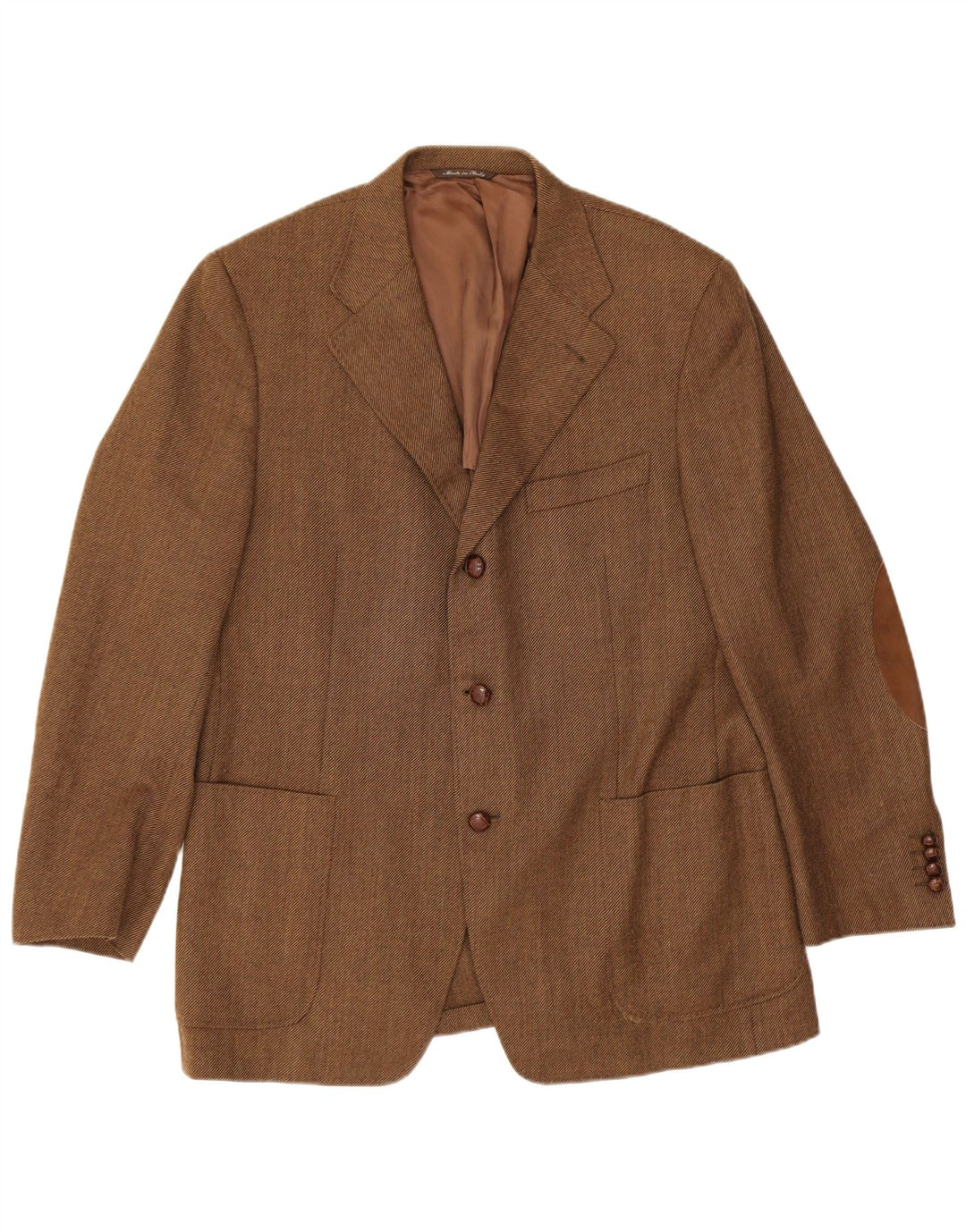 Giacca Blazer 3 Bottoni Canali Uomo IT 54 2XL Lana Vergine Marrone
