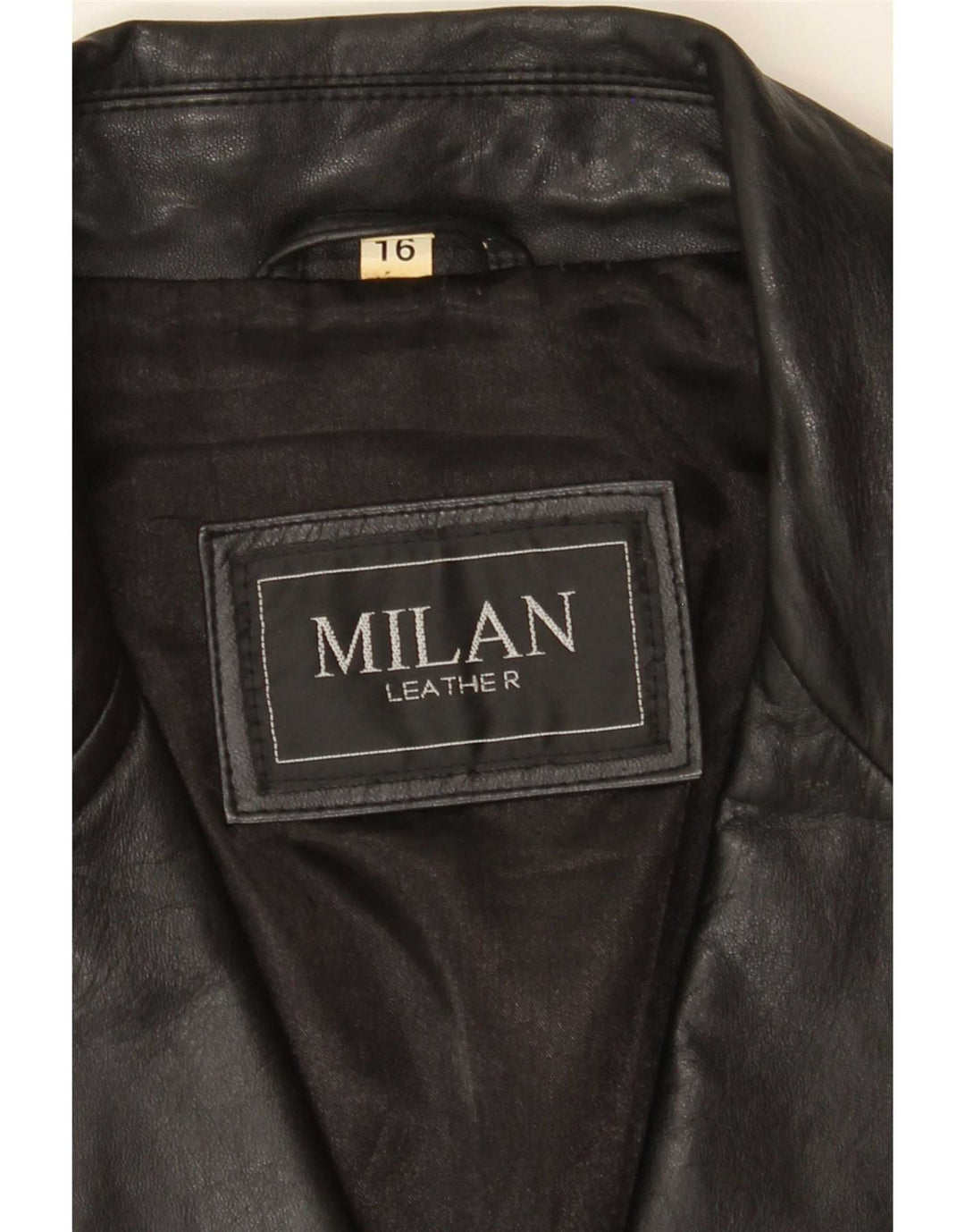 Giacca blazer in pelle da donna a 2 bottoni Milano UK 16 grande nera
