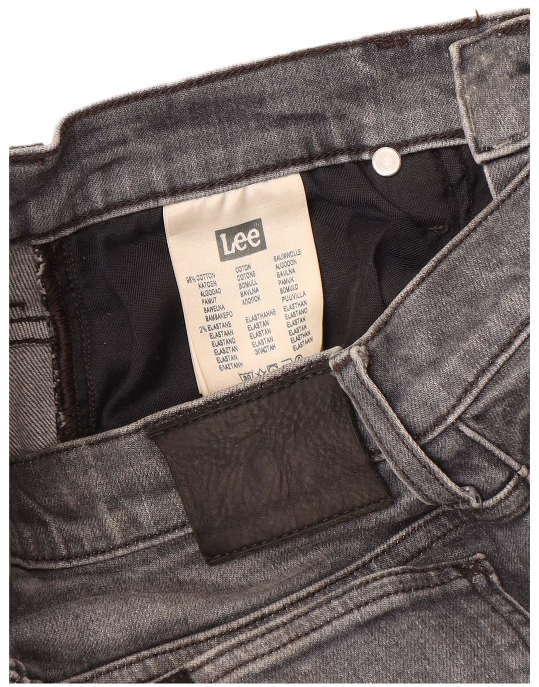 Jeans Lee Rider Slim da donna W28 L32 in cotone grigio
