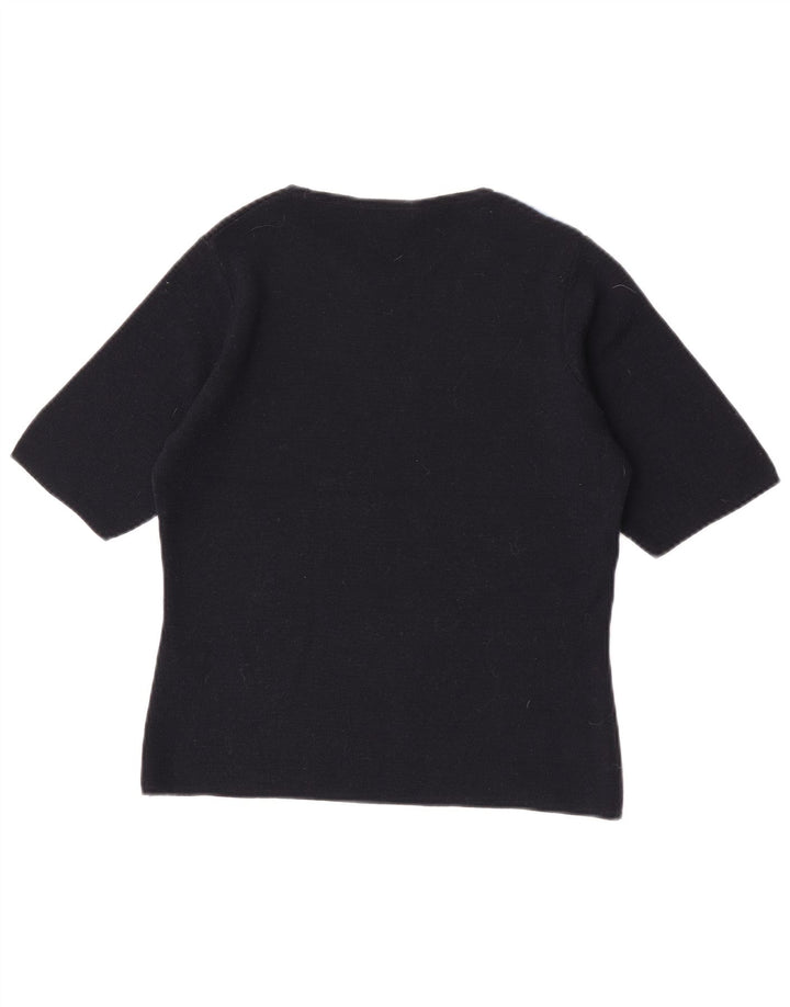 Maglione maglione con scollo a barca da donna Marks & Spencer UK 14 medio nero