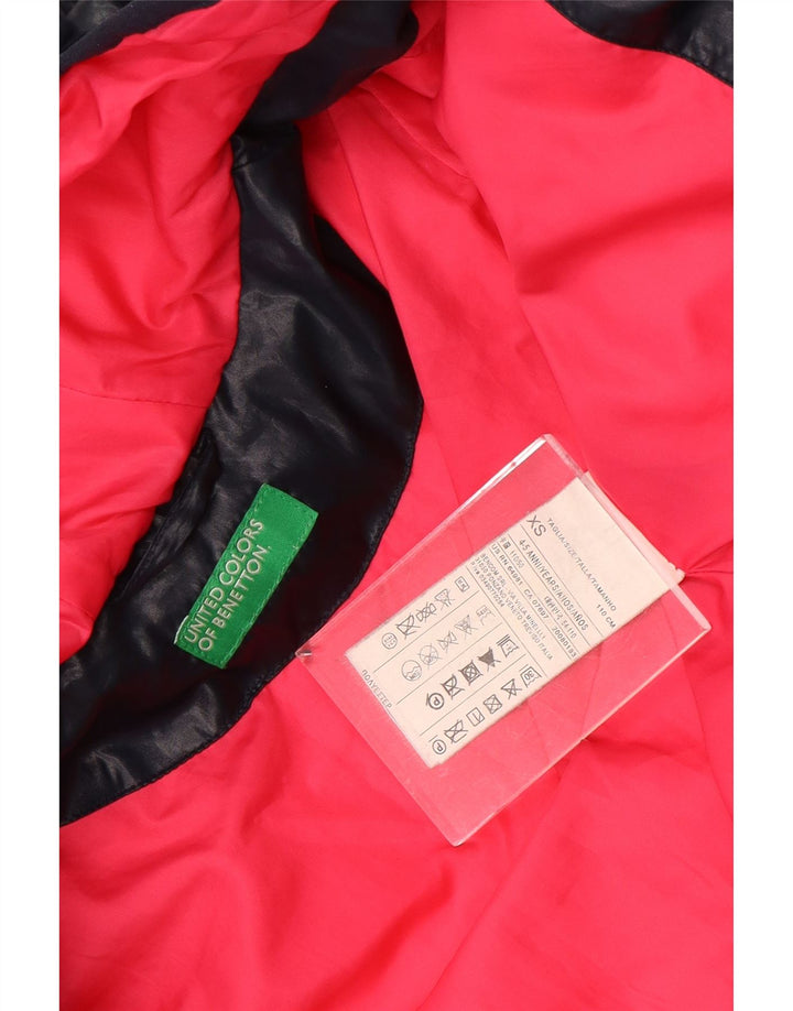 Giubbotto imbottito con cappuccio per bambina BENETTON 4-5 anni XS poliestere blu navy