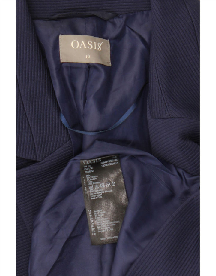 Giacca blazer aperta da donna Oasis UK 10 piccola poliestere blu navy