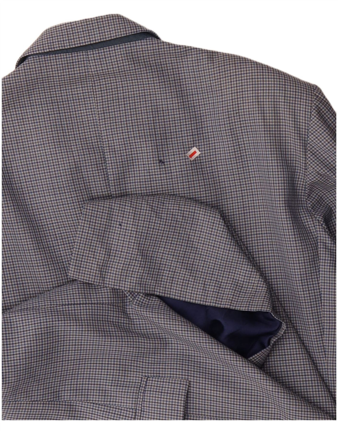 Giacca blazer da uomo a 2 bottoni VINTAGE IT 50 grande lana a quadri blu