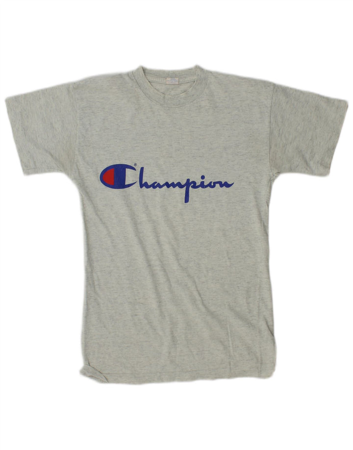 T-shirt grafica CHAMPION per ragazzi, 11-12 anni, grande, in cotone grigio screziato