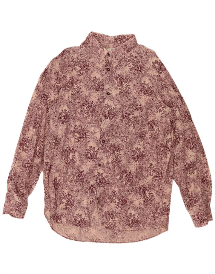Camicia LEADER Uomo XL Viola Paisley Viscosa
