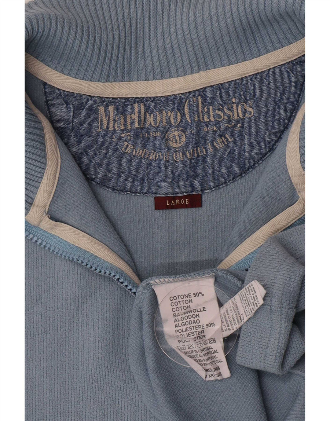 Maglione maglione con zip per ragazzi Marlboro Classics 15-16 anni grande blu