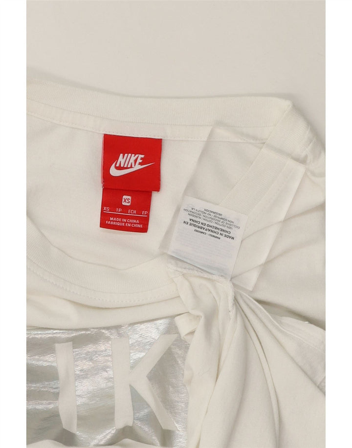 NIKE Womens Graphic Vest Top UK 6 XS White Cotton Vintage Nike and Second-Hand Nike from Messina Hembry 