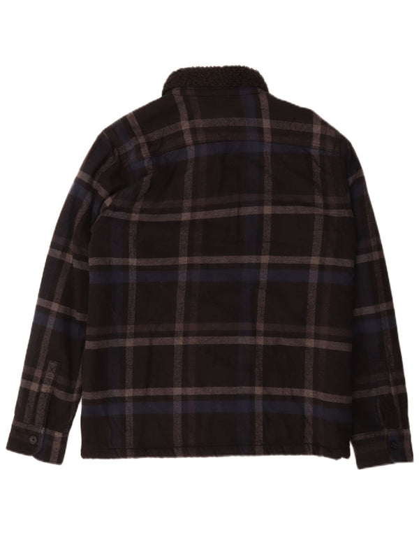 Giacca Sherpa da uomo Hollister UK 36 Small Black Check Cotton