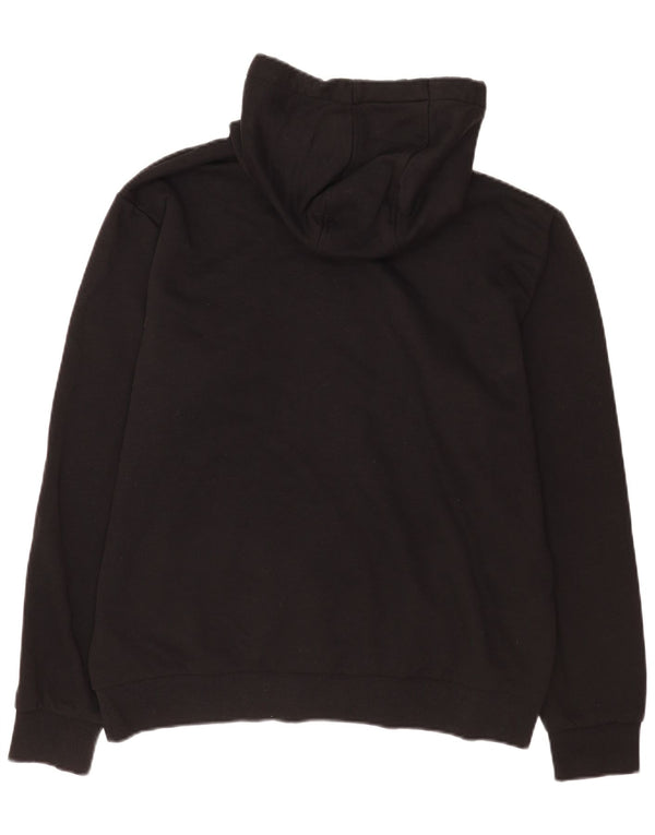 Felpa con cappuccio grafica da uomo Kappa XL in cotone nero