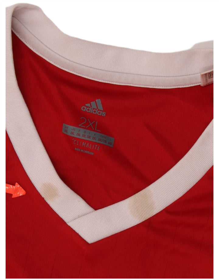 Adidas Uomo Climalite Top manica lunga 2XL Rosso Poliestere