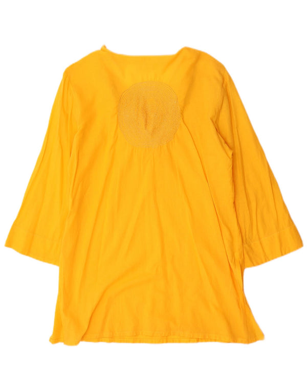 Top tunica da donna con maniche a 3/4 Fornarina UK 14 grande cotone giallo