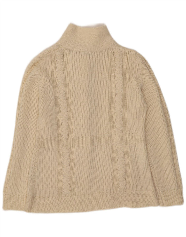 Maglione cardigan da donna vintage IT 42 Acrilico bianco sporco medio
