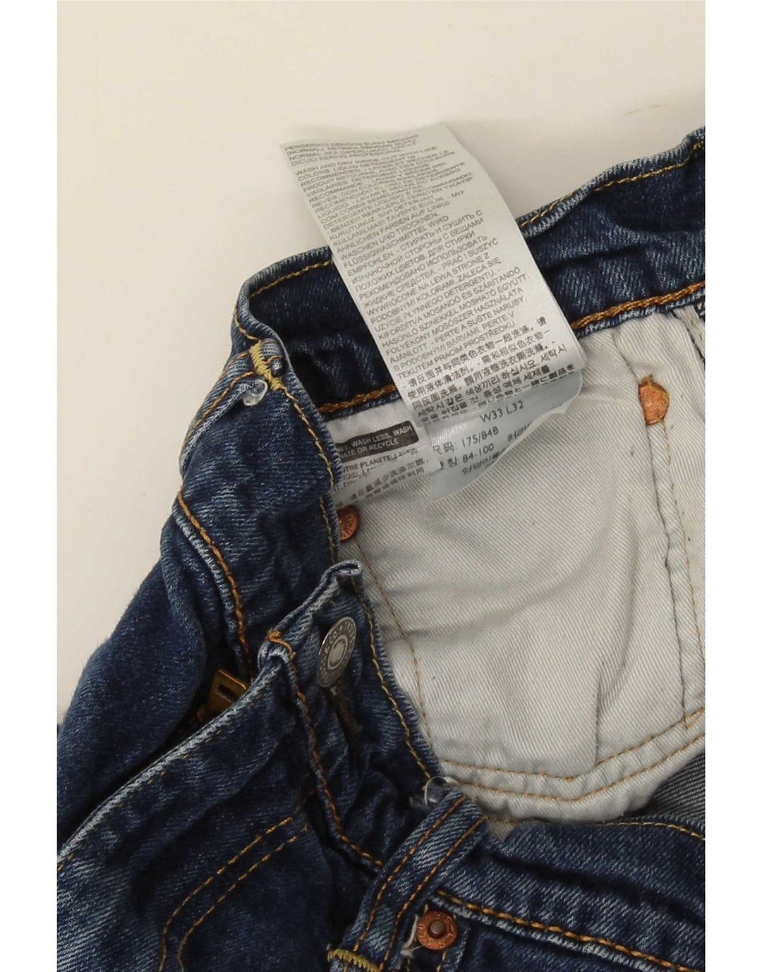 Jeans dritti effetto invecchiato da donna Levi's W33 L32 cotone blu