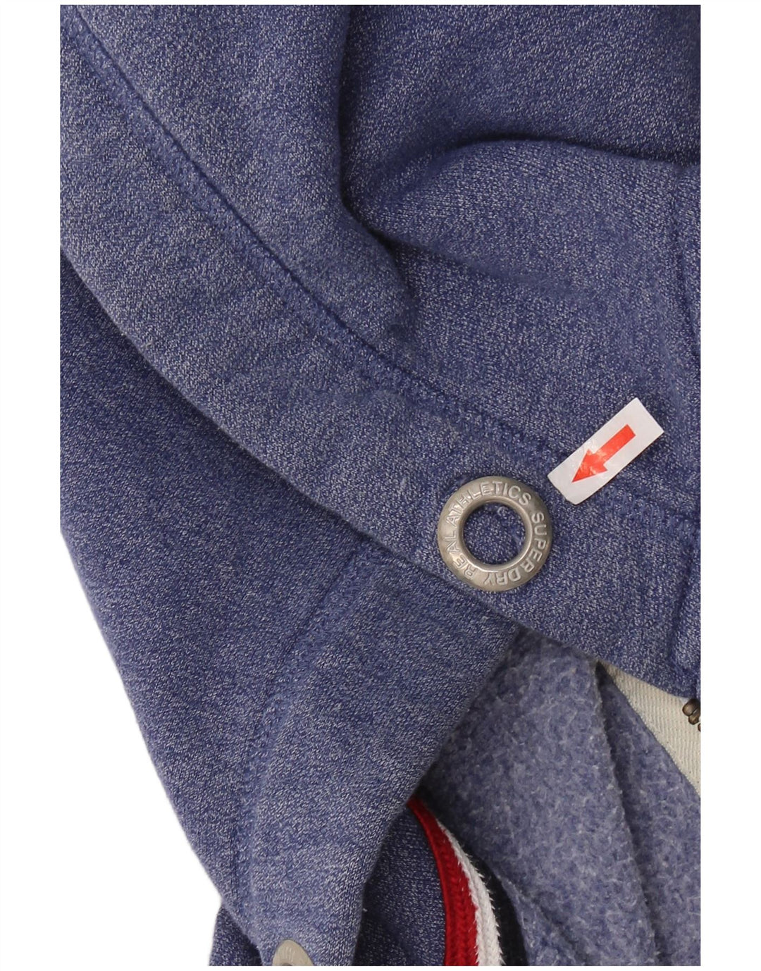 Maglione con cappuccio e zip grafica da uomo SUPERDRY piccolo in cotone blu