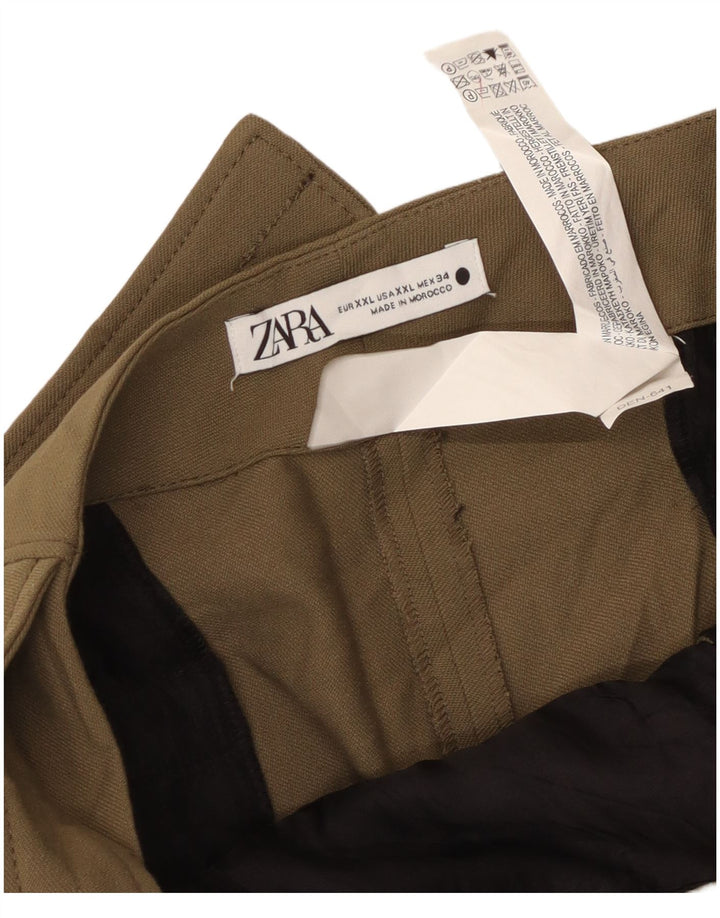 Pantaloni Capri da donna Zara 2XL W36 L20 poliestere kaki