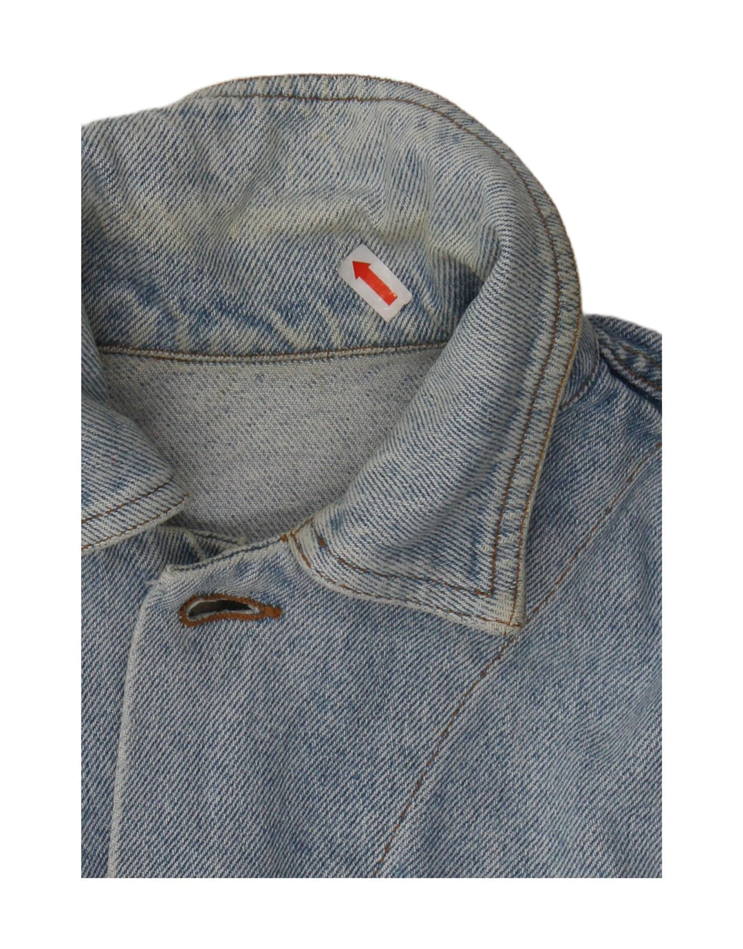VINTAGE Womens Crop Denim Jacket UK 16 Large Blue