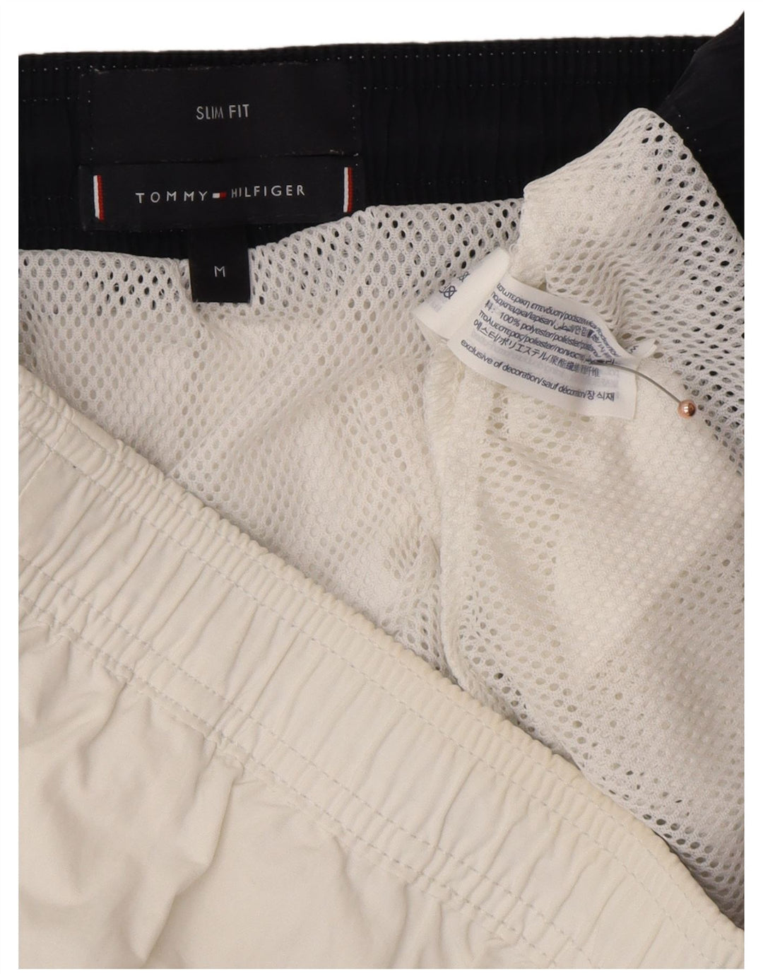 TOMMY HILFIGER Pantaloncini da bagno grafici da uomo Medium White Beach