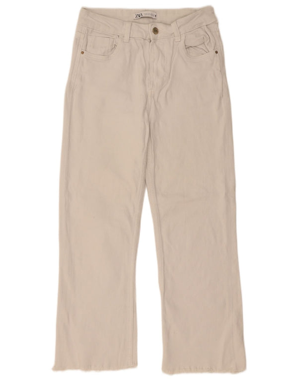 Jeans corti da donna Zara EU 36 XS W26 L25 cotone bianco
