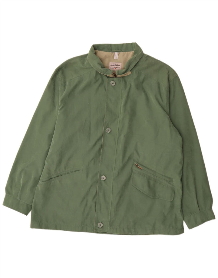 Giacca utilitaria vintage da uomo UK 50 5XL poliestere verde