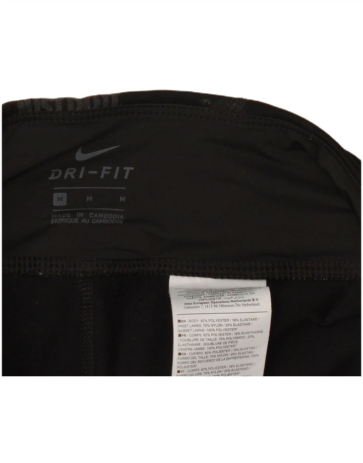Leggings grafici Nike Dri Fit da donna UK 14 medio nero geometrico