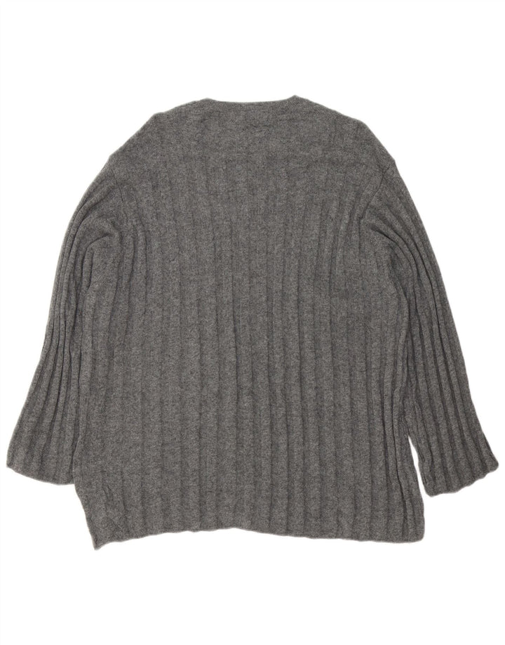 Maglione girocollo oversize a girocollo oversize da donna Zara UK 16 Large Grigio