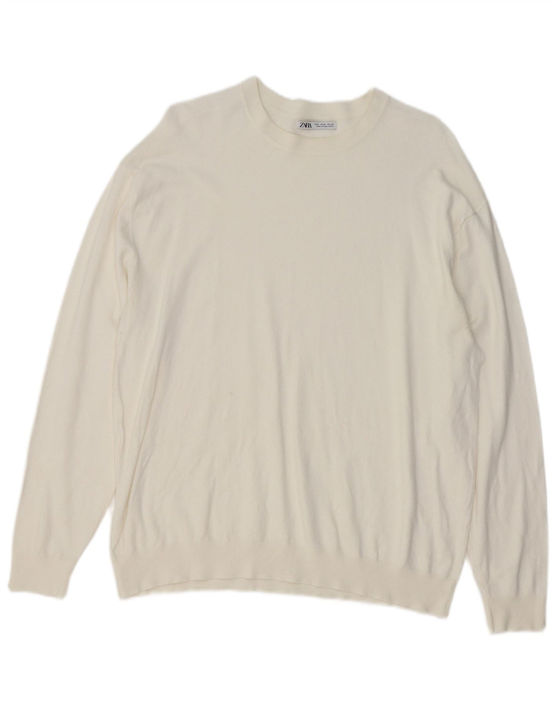 Maglione maglione girocollo da uomo Zara bianco medio